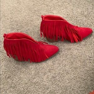 beast fringe booties